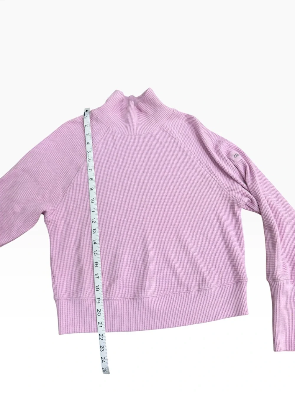 Alo Yoga Sugar Plum Waffle Weekend Escape Mock Neck Sweatshirt Small